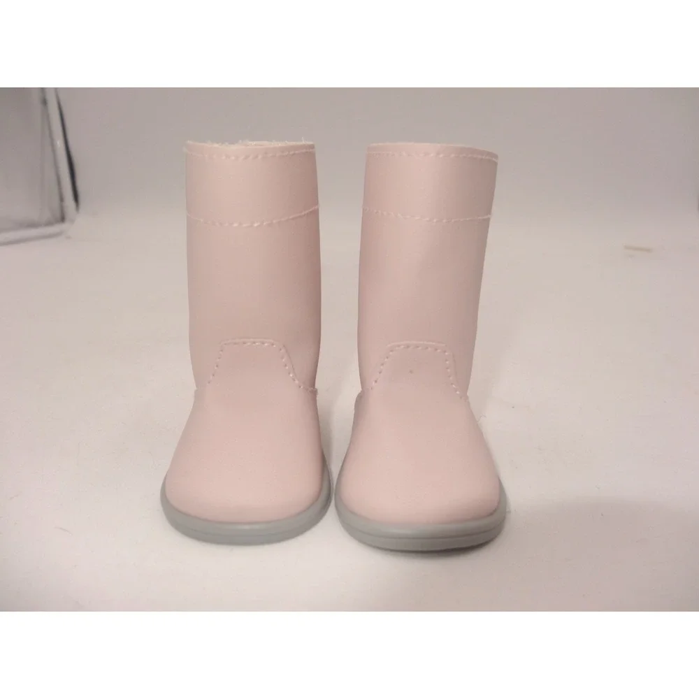 American Girl Pink Tall Boots Winter Sparkles Faux Leather Grey Sole Accessory